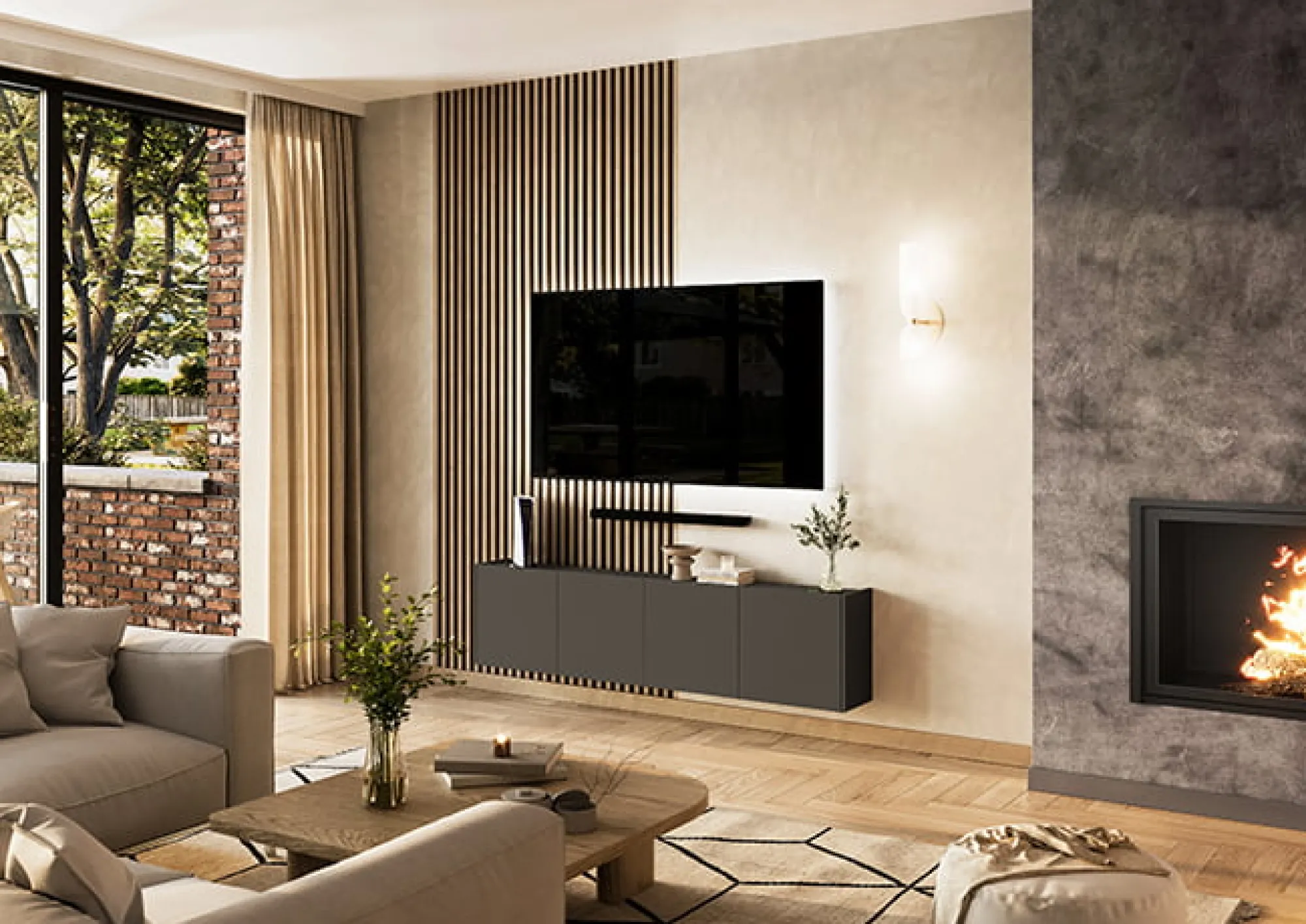 Tv Meubels^Huisenthuis TV-meubel Lowie 183 cm Grafiet
