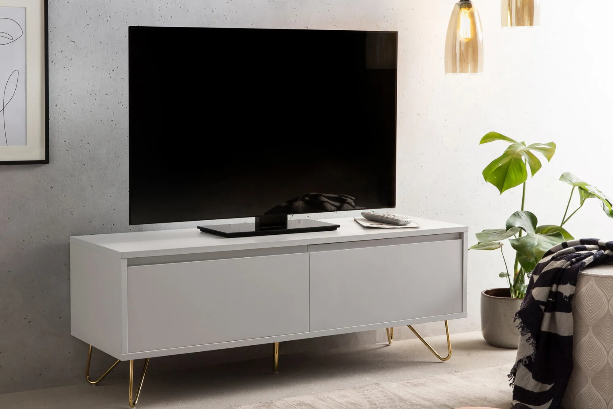 Tv Meubels^Huisenthuis TV-meubel Lucy 120 cm Wit