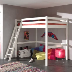 Kinderbedden^Huisenthuis Tweepersoons Hoogslaper Charlie Wit