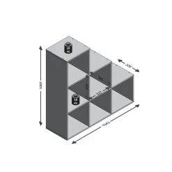 Wandrekken^Huisenthuis Vakkenkast Camiel – 104x33x107 cm Beton