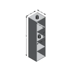 Wandrekken^Huisenthuis Vakkenkast Camiel – 37x33x139 cm Beton