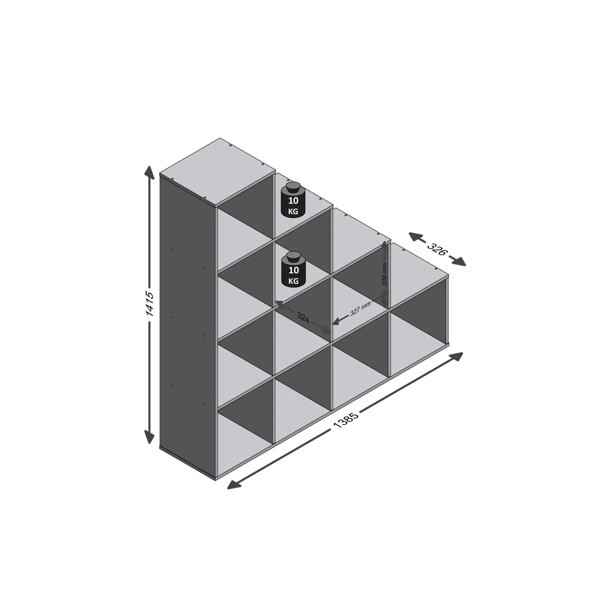Wandrekken^Huisenthuis Vakkenkast Camiel – 139x33x142 cm Eiken