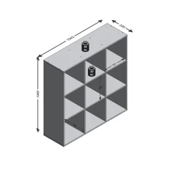 Wandrekken^Huisenthuis Vakkenkast Camiel – 104x33x107 cm – 9 vakken Eiken
