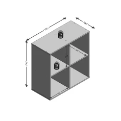 Wandrekken^Huisenthuis Vakkenkast Camiel – 70x33x72 cm Eiken