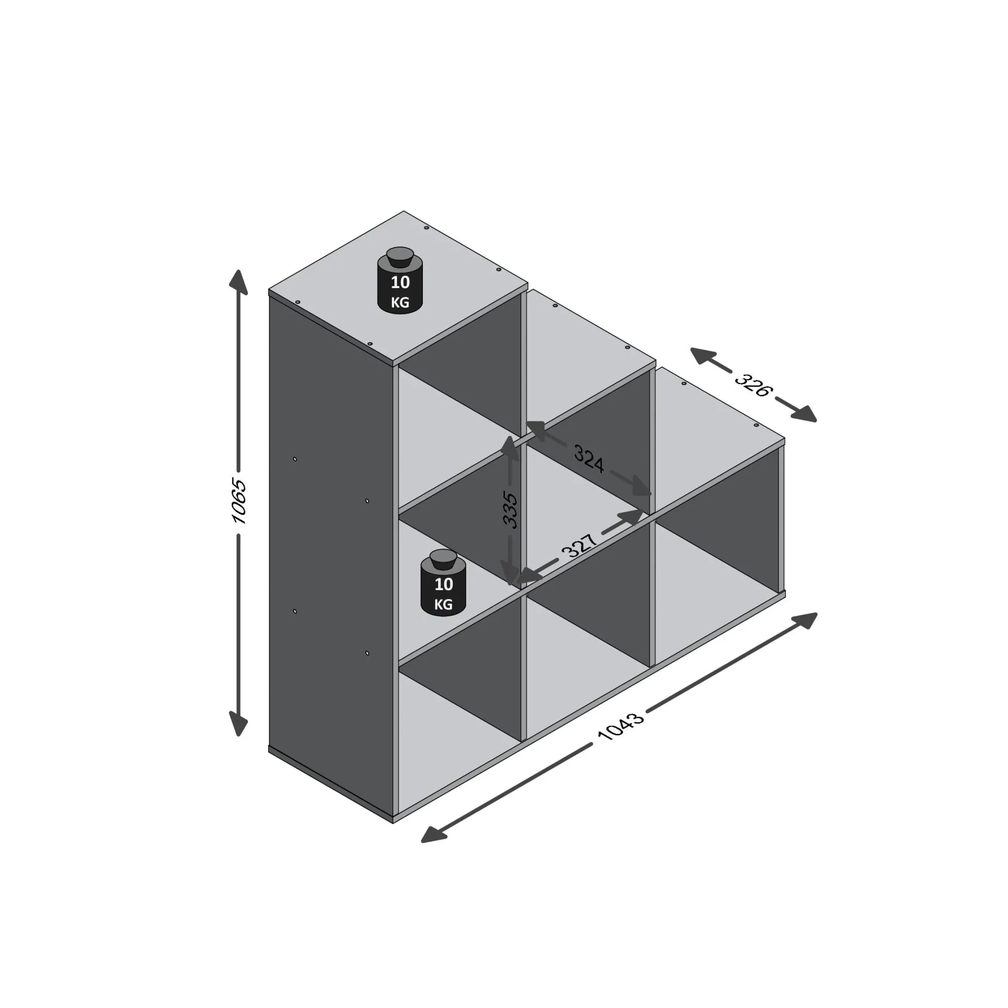 Wandrekken^Huisenthuis Vakkenkast Camiel – 104x33x107 cm Zandeiken