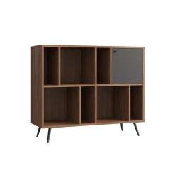 Opbergkasten^Huisenthuis Vakkenkast Felipe Walnoot 118 cm