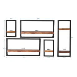 Wandrekken^Huisenthuis Wandrek Mali – 120x75x25 cm – B – Set van 5 Set van 5 - B