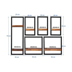 Wandrekken^Huisenthuis Wandrek Mali – 105x75x25 cm – Set van 6