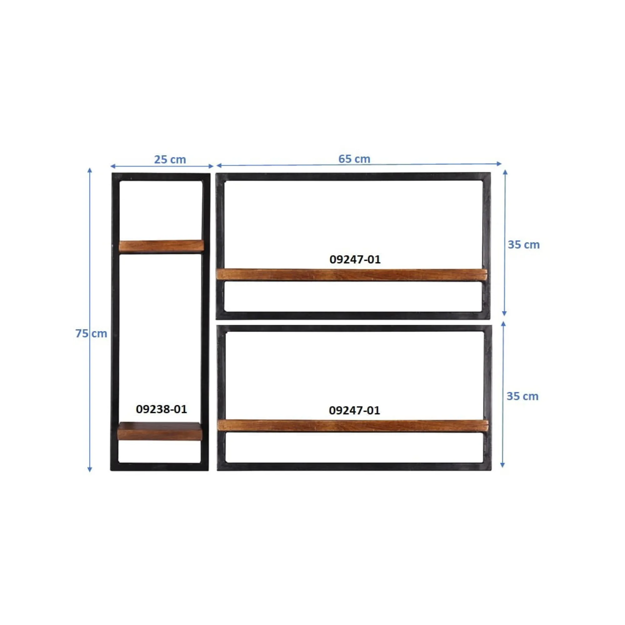 Wandrekken^Huisenthuis Wandrek Mali – 95x75x25 cm – Set van 3