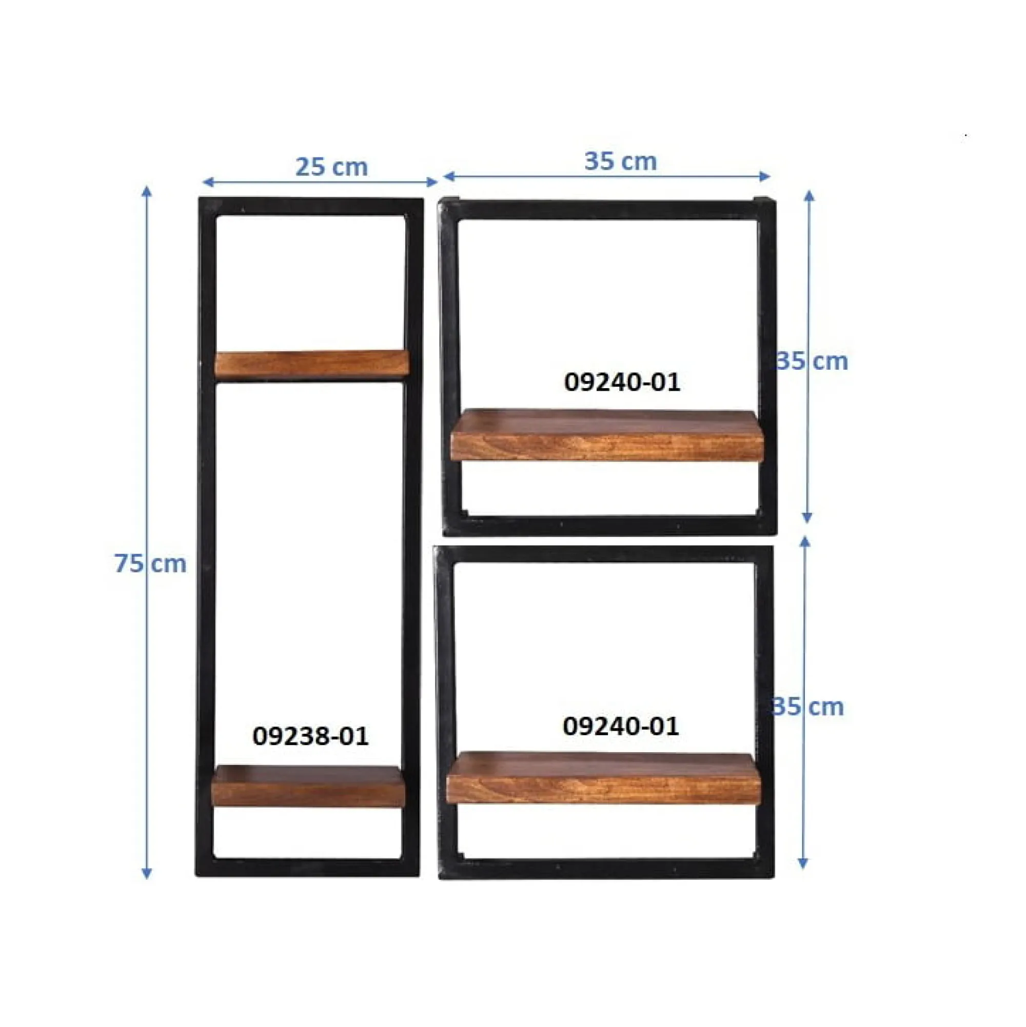 Wandrekken^Huisenthuis Wandrek Mali – 65x75x25 cm – Set van 3