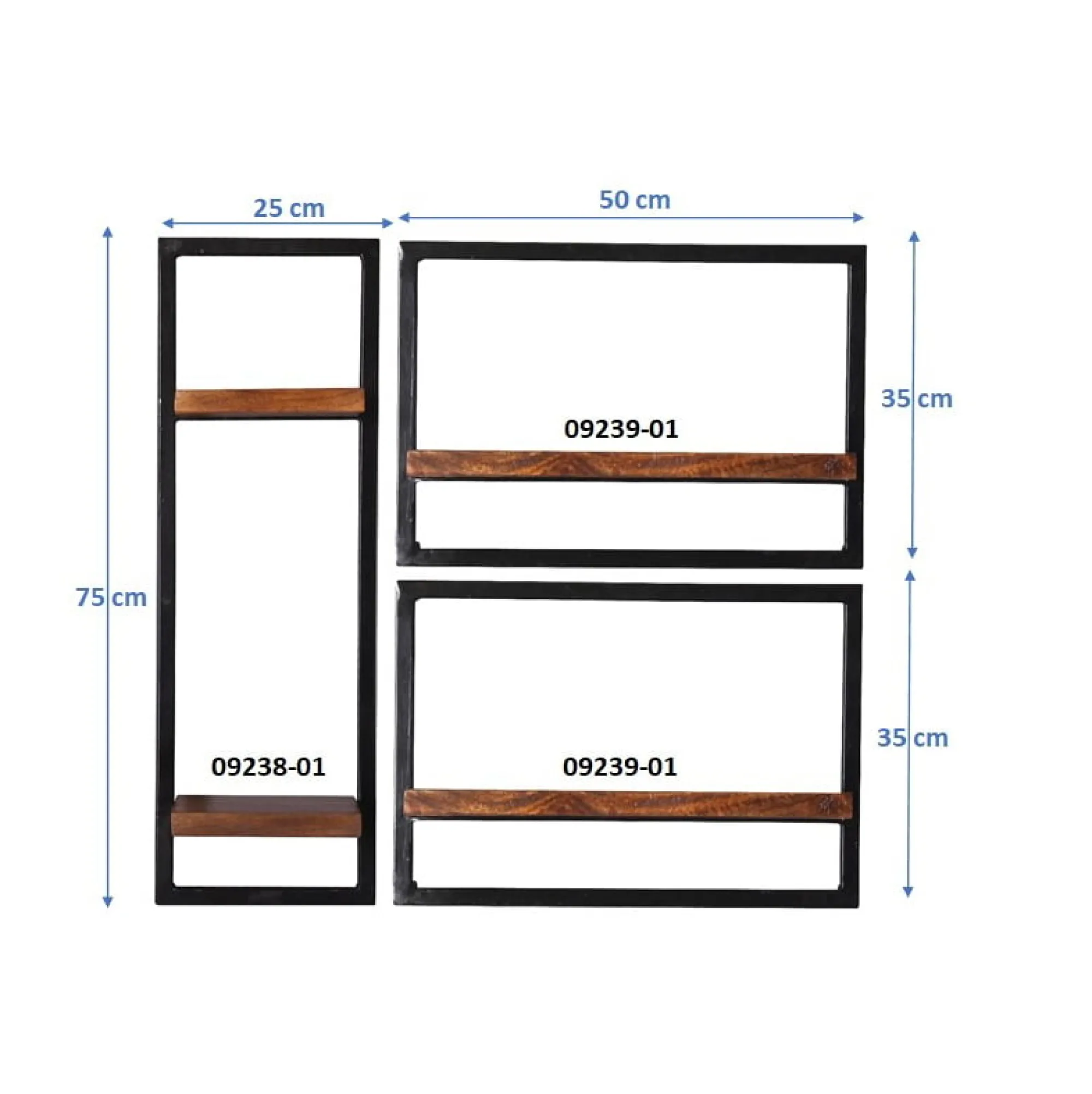 Wandrekken^Huisenthuis Wandrek Mali – 80x75x25 cm – Set van 3