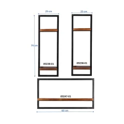 Wandrekken^Huisenthuis Wandrek Mali – 60x110x25 cm – Set van 3