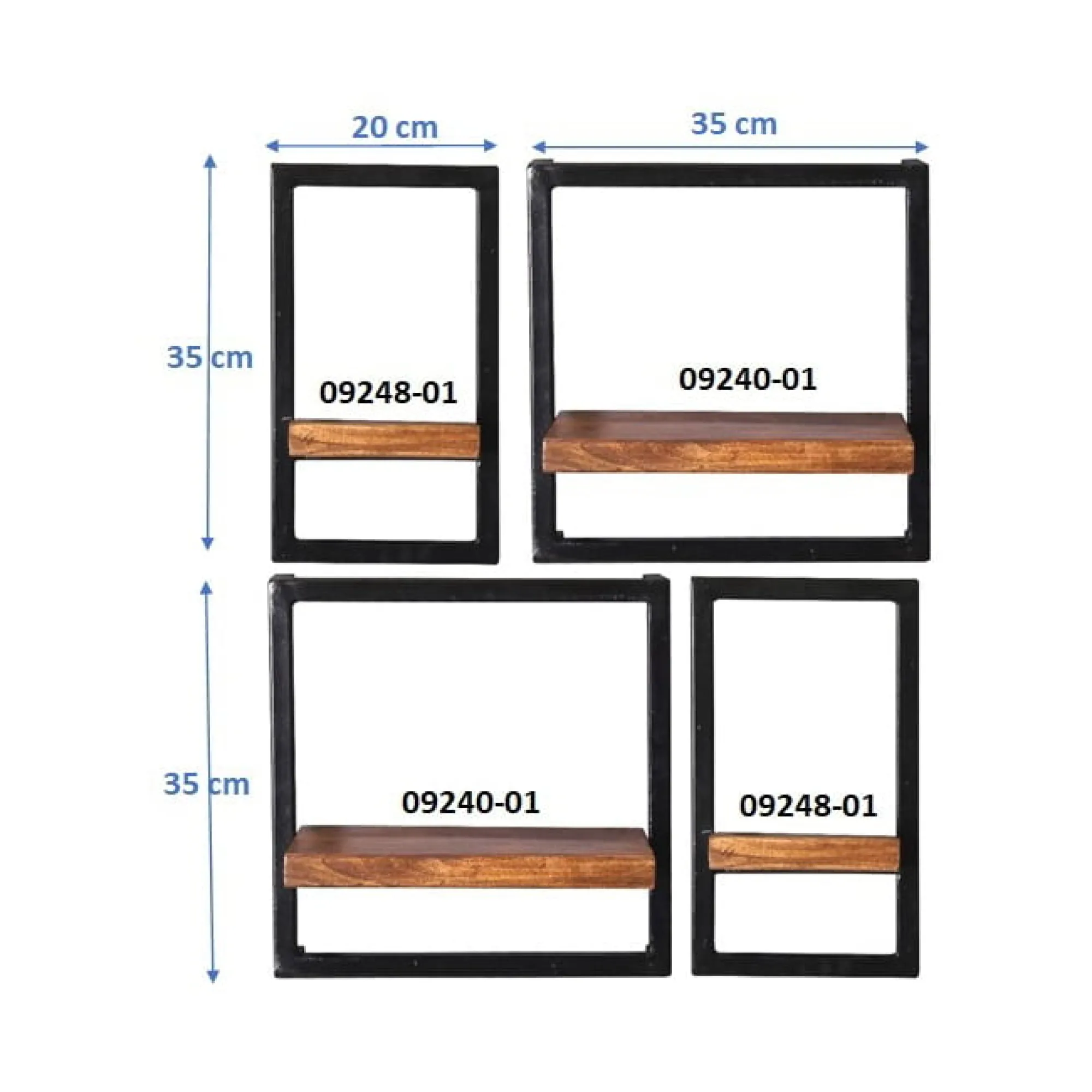 Wandrekken^Huisenthuis Wandrek Mali – 60x75x25 cm – Set van 4