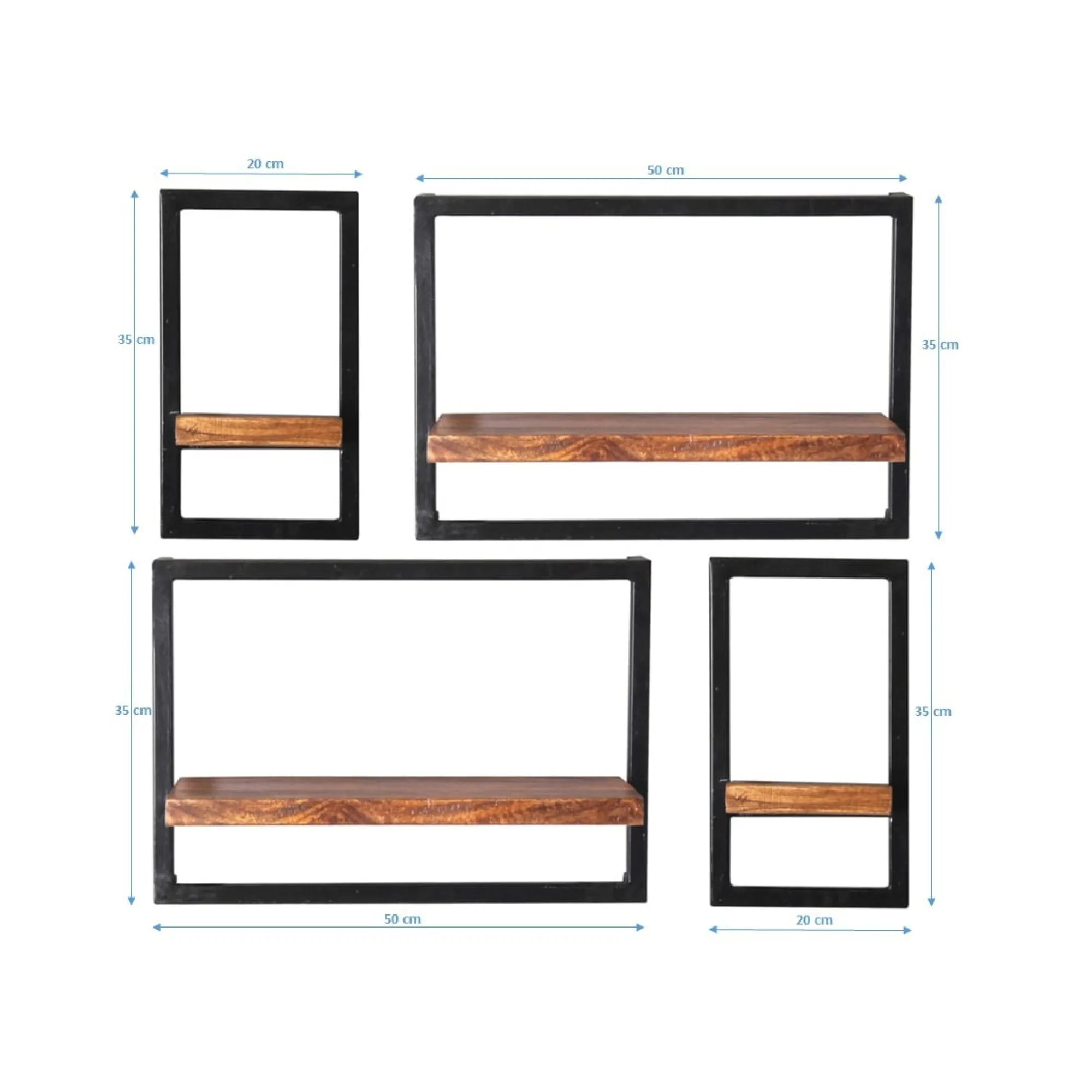 Wandrekken^Huisenthuis Wandrek Mali – 75x75x25 cm – Set van 4