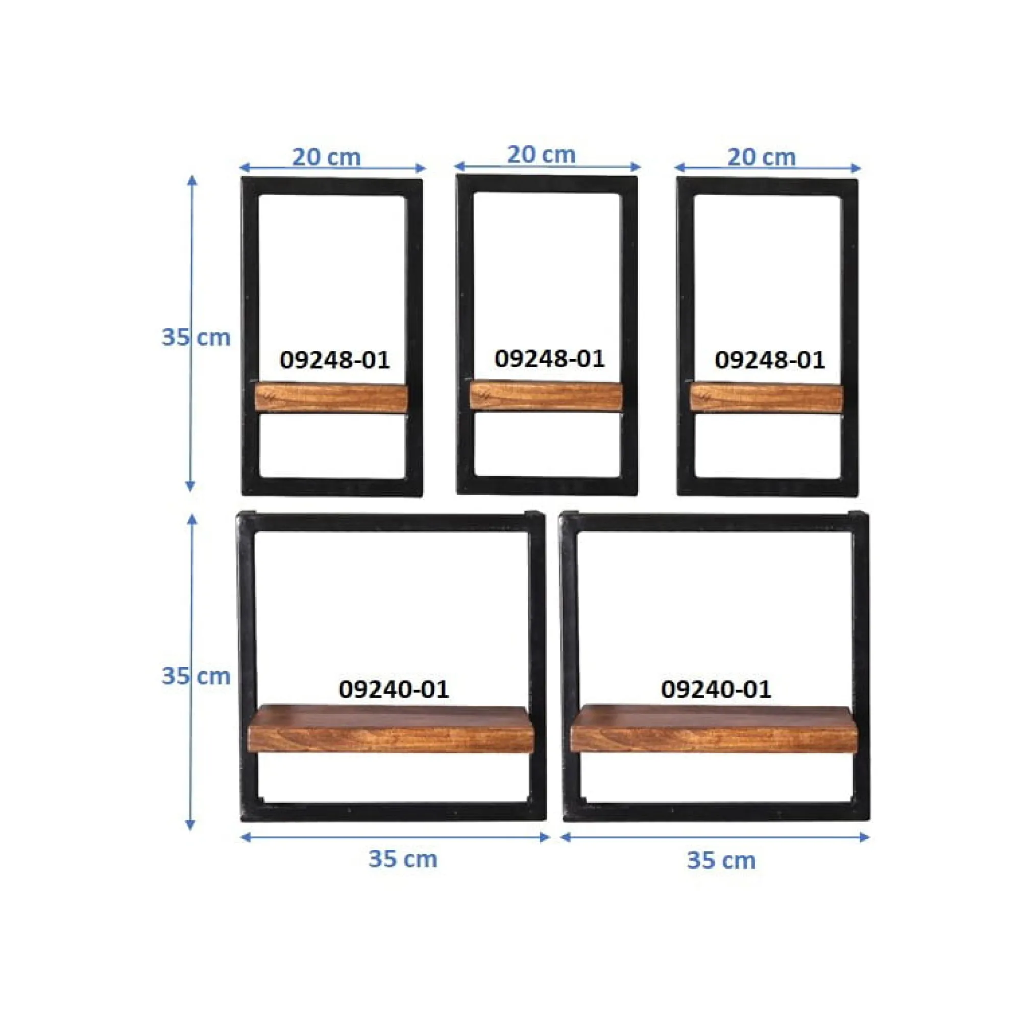 Wandrekken^Huisenthuis Wandrek Mali – 75x75x25 cm – Set van 5