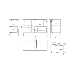 Wastafelkasten^Huisenthuis Wastafelkast Abrantes 80 cm Wit
