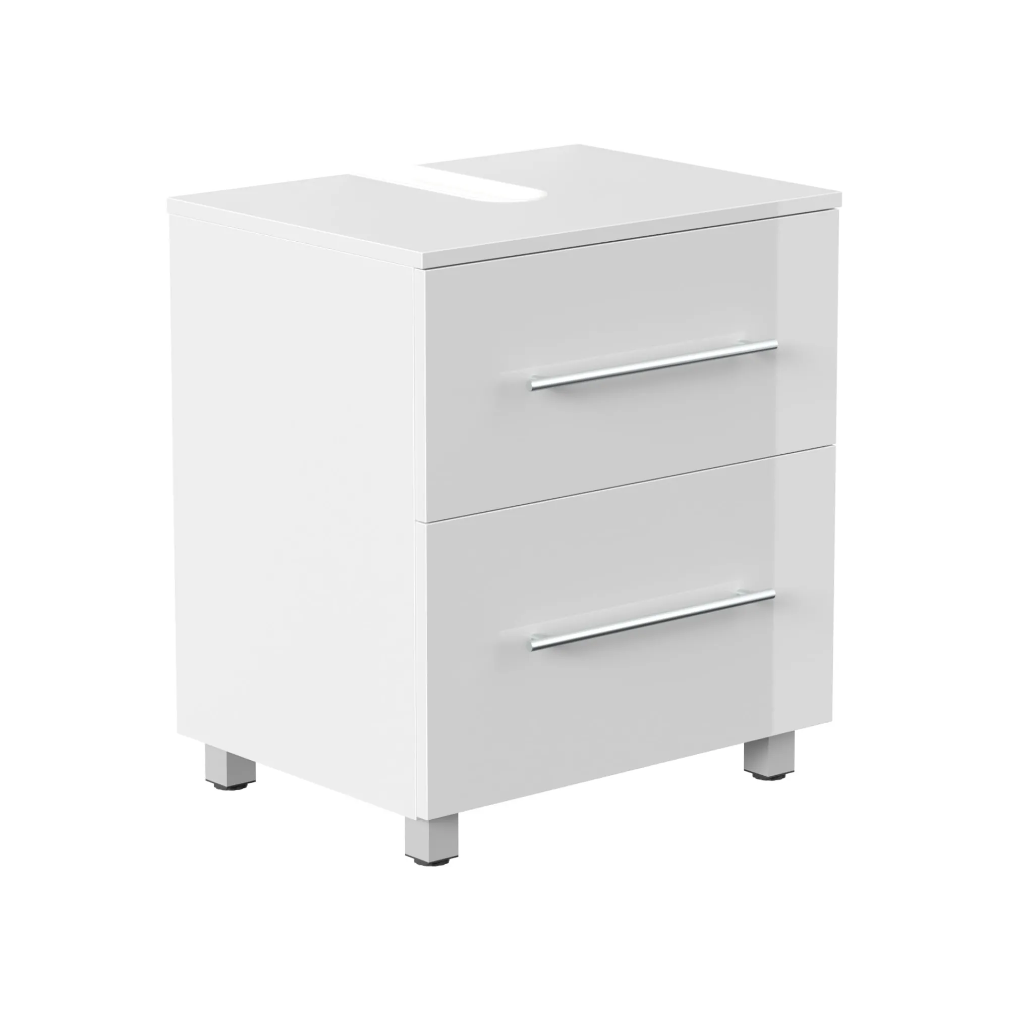 Wastafelkasten^Huisenthuis Wastafelkast Glasgow Hoogglans 55 cm Wit