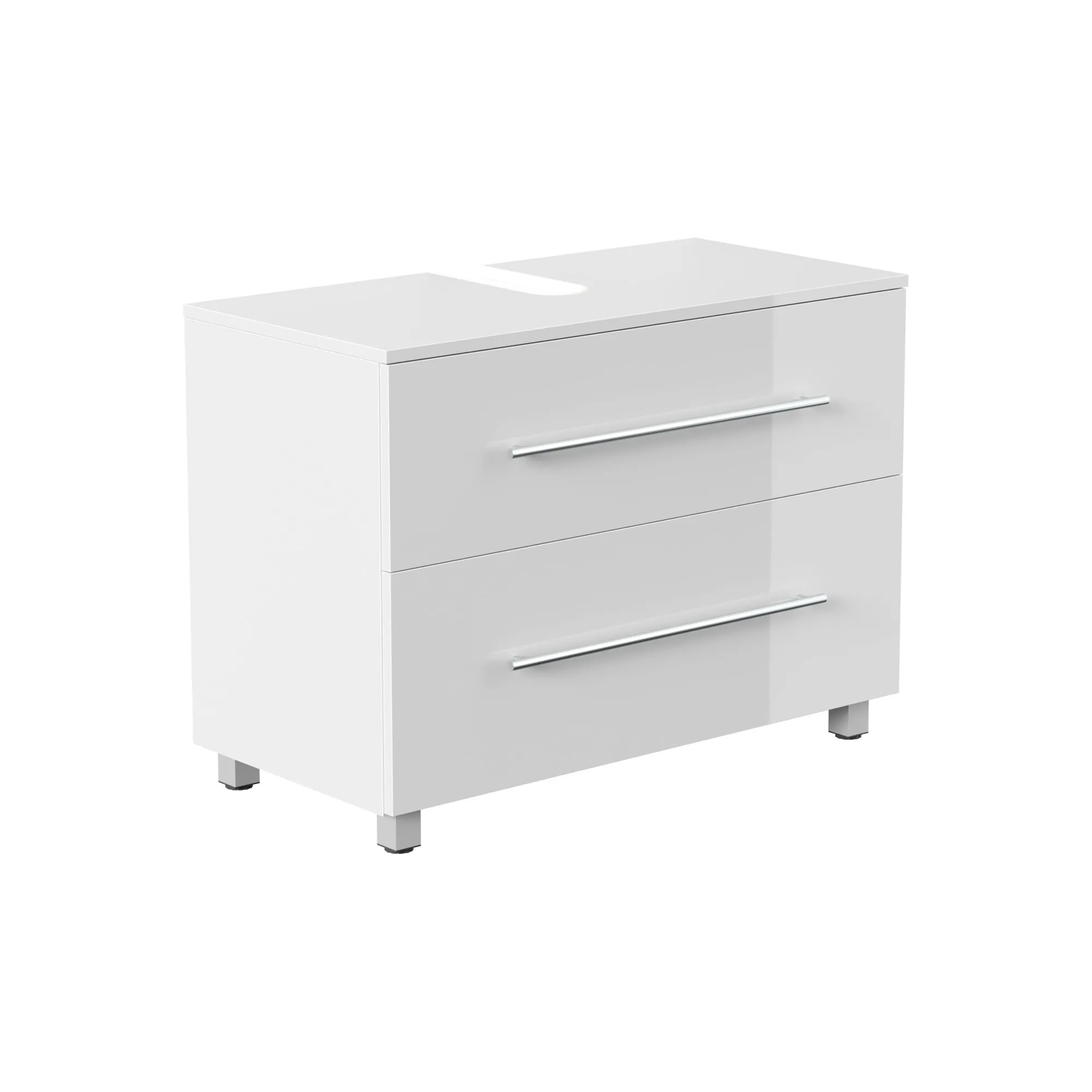 Wastafelkasten^Huisenthuis Wastafelkast Glasgow Hoogglans 85 cm Wit