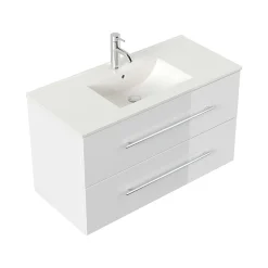 Wastafelkasten^Huisenthuis Wastafelkast Odin 100 cm Wit
