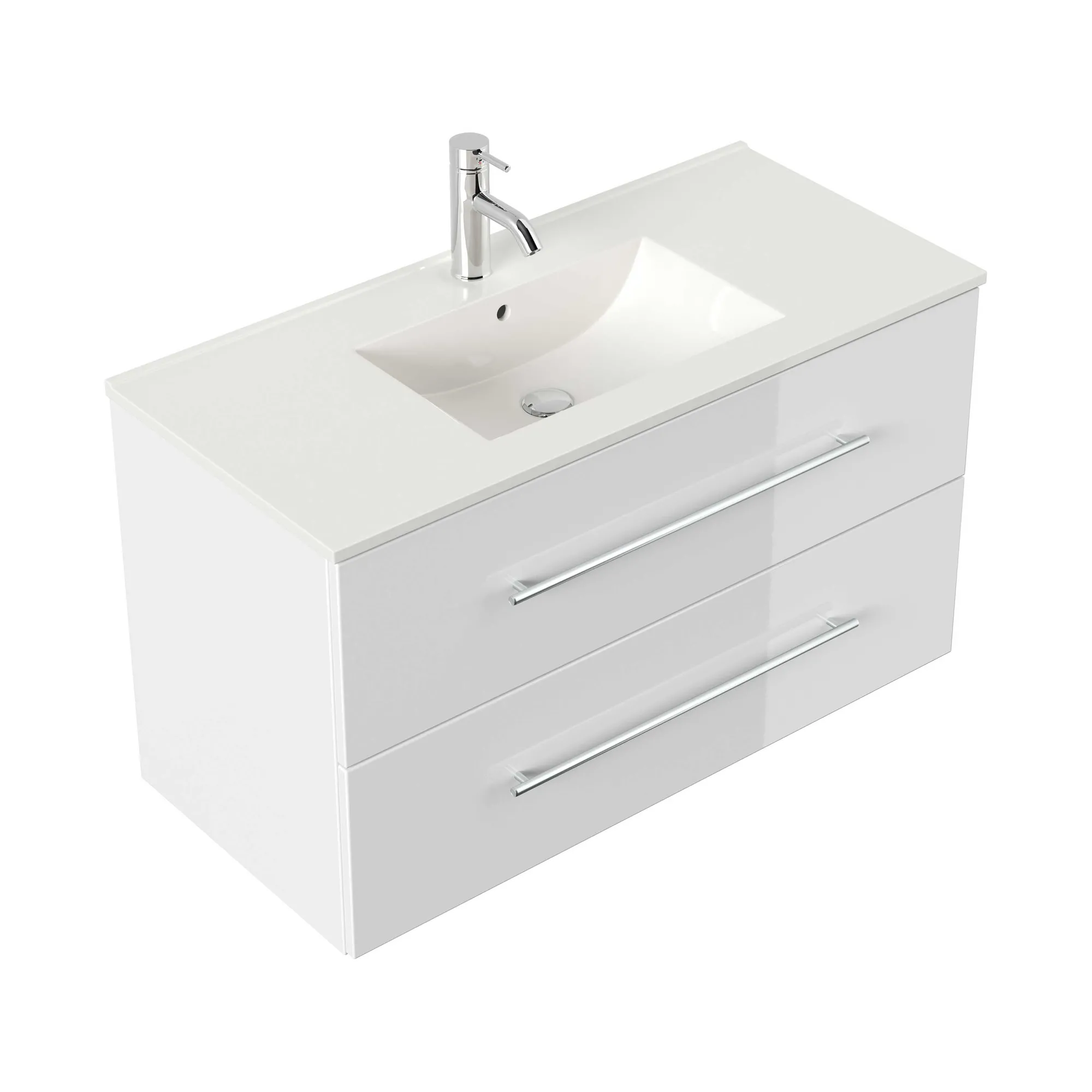 Wastafelkasten^Huisenthuis Wastafelkast Odin 100 cm Wit
