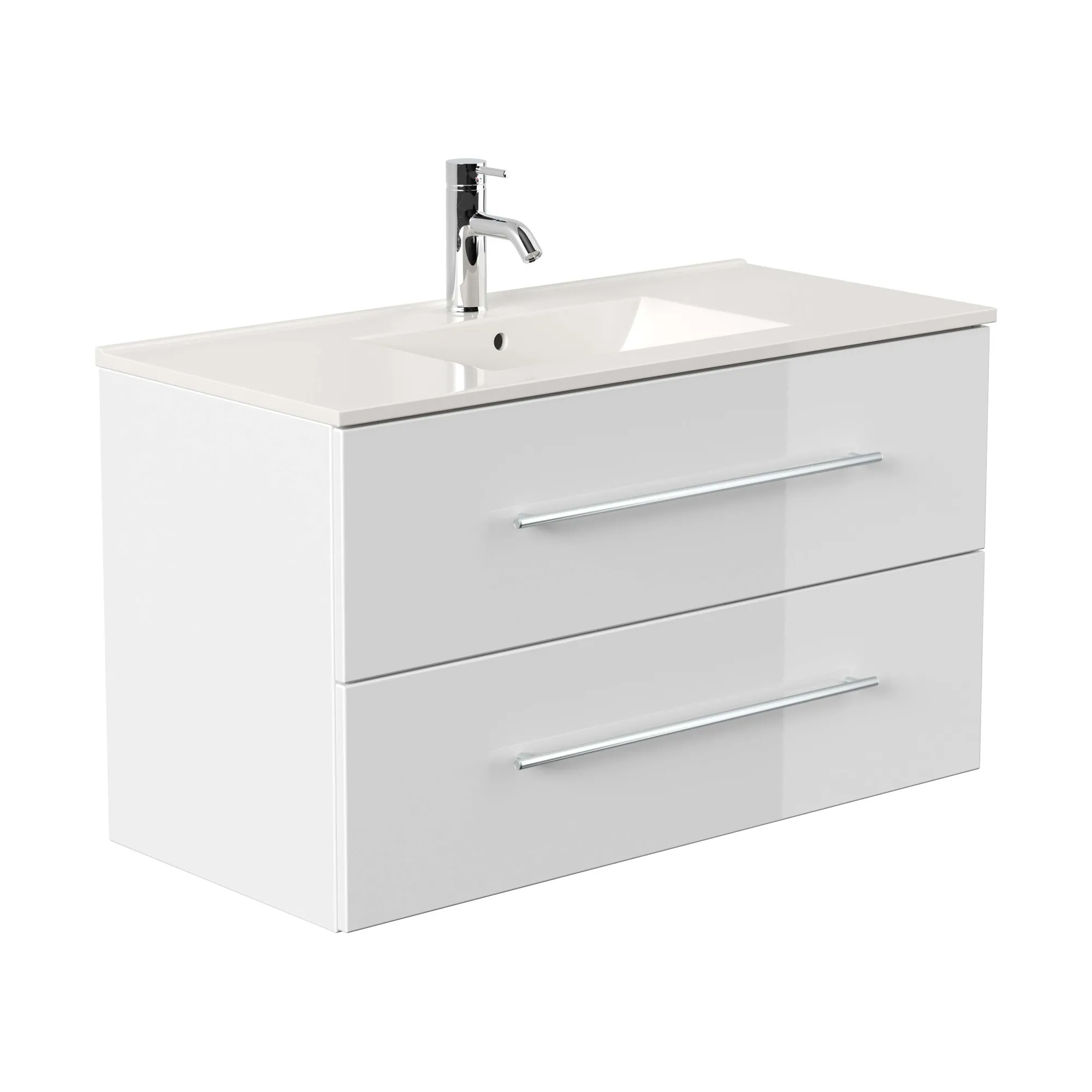 Wastafelkasten^Huisenthuis Wastafelkast Odin 100 cm Wit