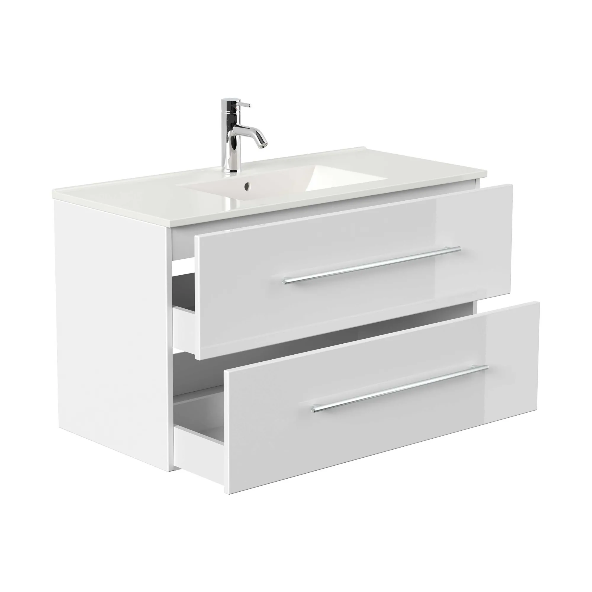 Wastafelkasten^Huisenthuis Wastafelkast Odin 100 cm Wit