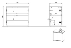 Wastafelkasten^Huisenthuis Wastafelkast Pula 63 cm Grafiet