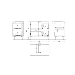 Wastafelkasten^Huisenthuis Wastafelkast Samos Eiken 60 cm